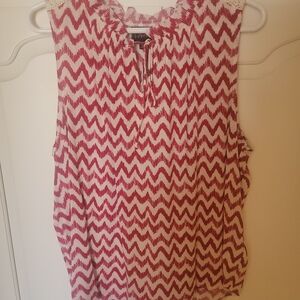 Women's Red Chevron Sleeveless Top
